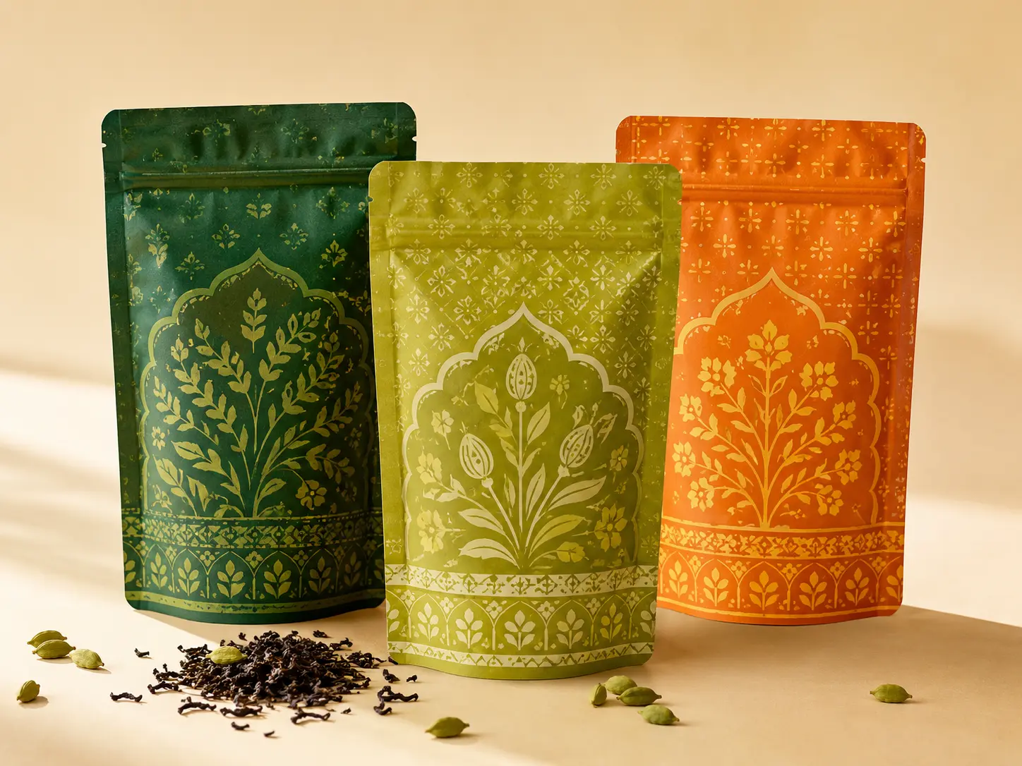 Three Elaichi Brew loose-leaf tea pouches